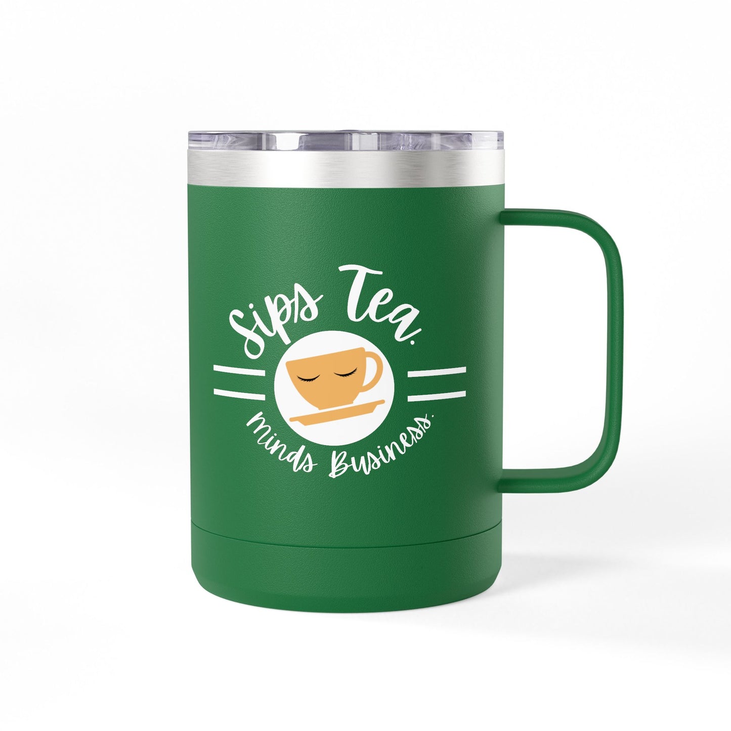 Coffee Lover's Tumbler with Sips Tea Design, Insulated Mug for Home, Travel, Gift for Coffee & Tea Lovers, Birthday, Office, Everyday Use