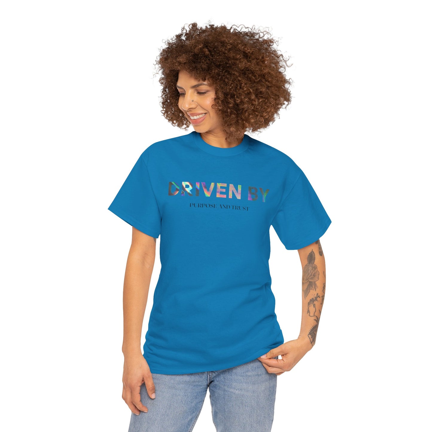 Driven By Inspiration Unisex Heavy Cotton Tee, Motivational Shirt, Casual Wear, Gift Idea for Friends, Positive Vibes, Everyday Style