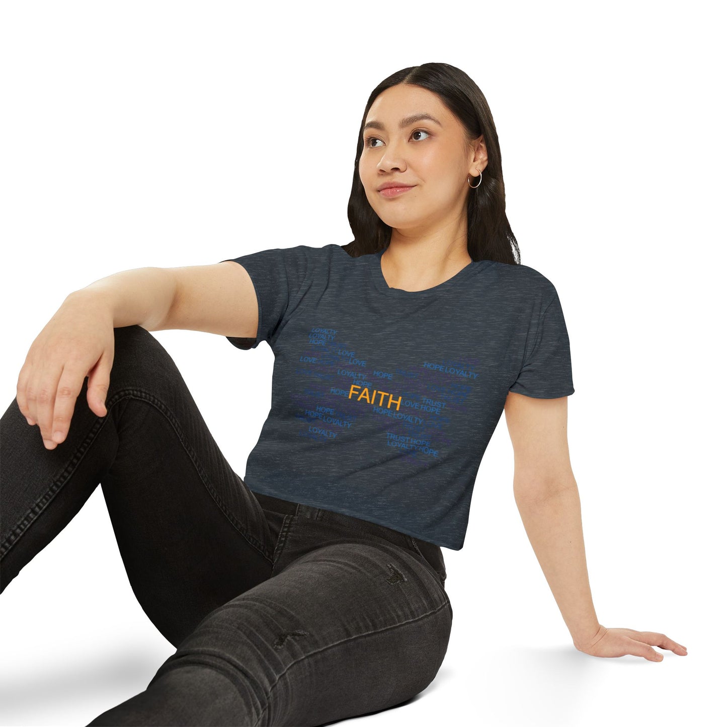 Women's Festival Crop Top with Faith Design, Boho Style Tee, Summer Festival Top, Inspirational Apparel, Gift for Her
