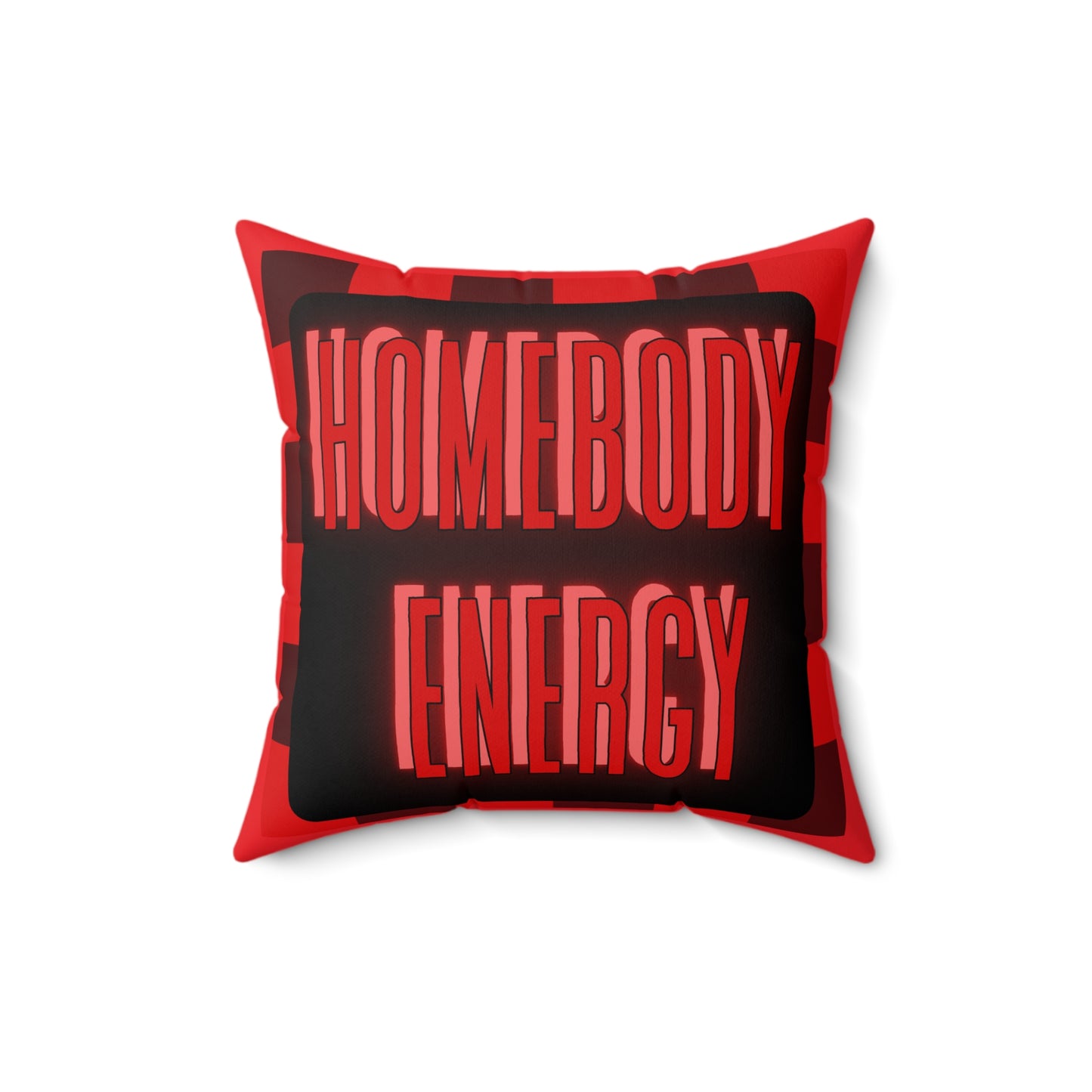 Homebody Energy Square Pillow - Cozy Decor, Gift for Home Lovers, Lounge Cushion, Cozy Vibes, Housewarming Essentials, Relaxation Accessory