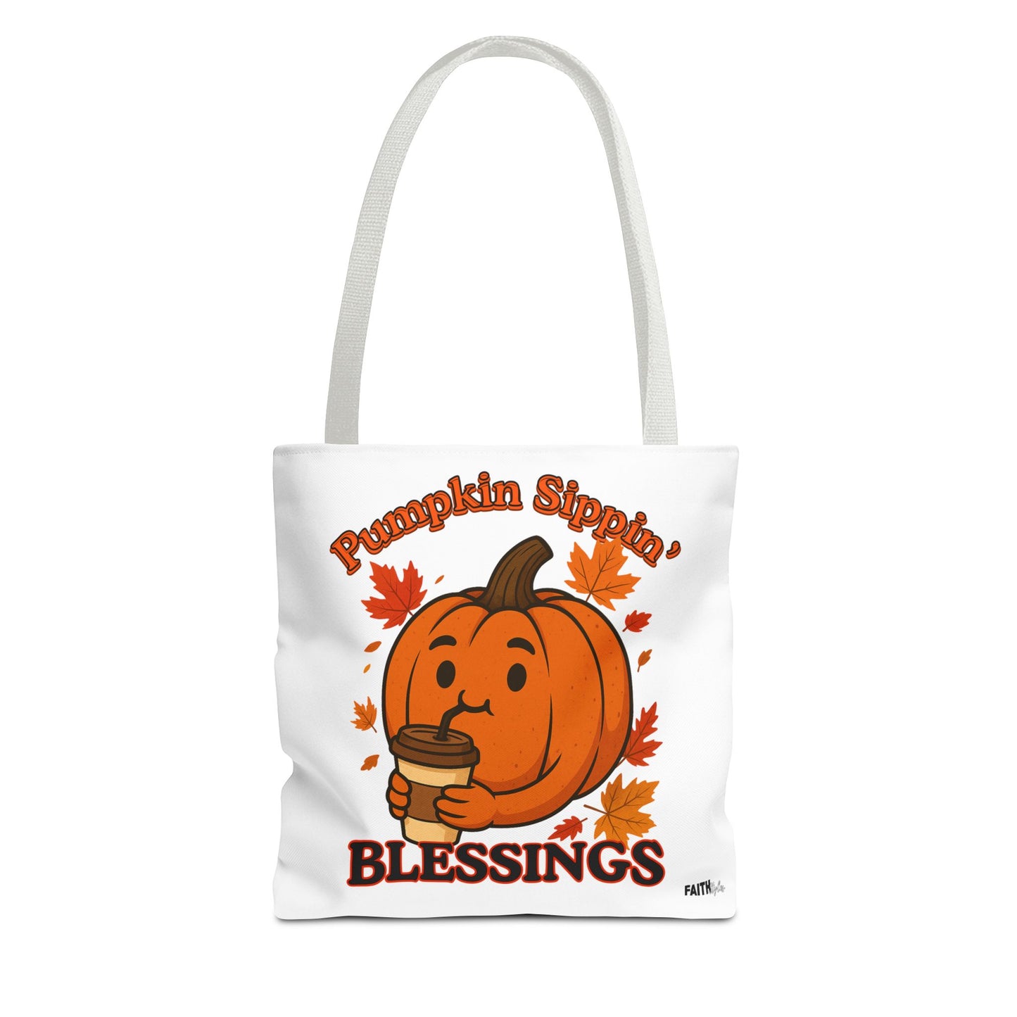FaithStyles Autumn Pumpkin Blessings Tote Bag | Fall Bag, Cute Tote, Gift for Her, Thanksgiving, Coffee Lovers, Halloween Decor