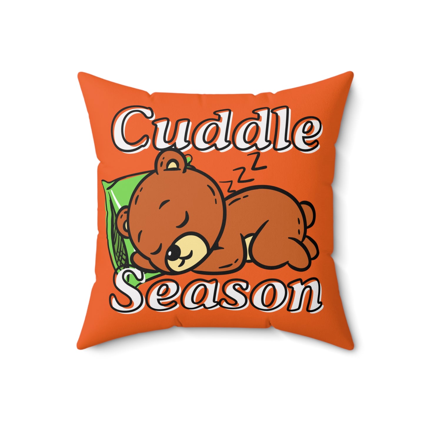 Autumn Cuddle Season Pillow - Cozy Home Decor, Great for Fall and Winter, Gift for Bear Lovers, Kids Room, Relaxation