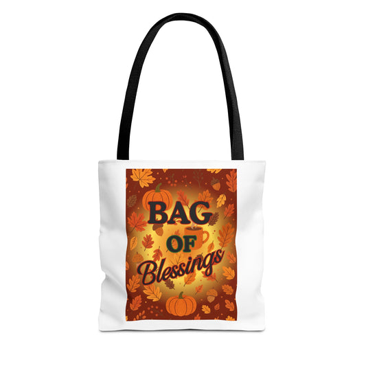 Autumn Blessings Tote Bag, Fall Tote for Shopping, Thanksgiving Gift Bag, Seasonal Carrier, Eco-Friendly Reusable Tote