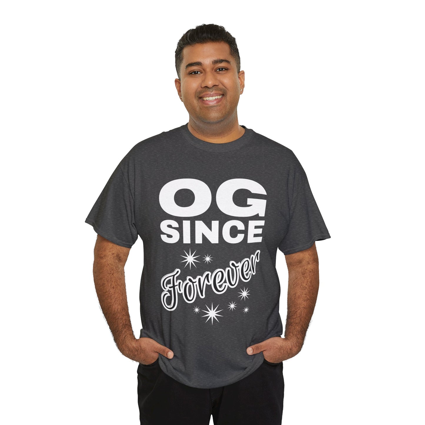 Grandpa Heavy Cotton Tee - OG Since Forever, Casual Tee, Trendy Graphic Shirt, Gift for Friends, Streetwear Fashion