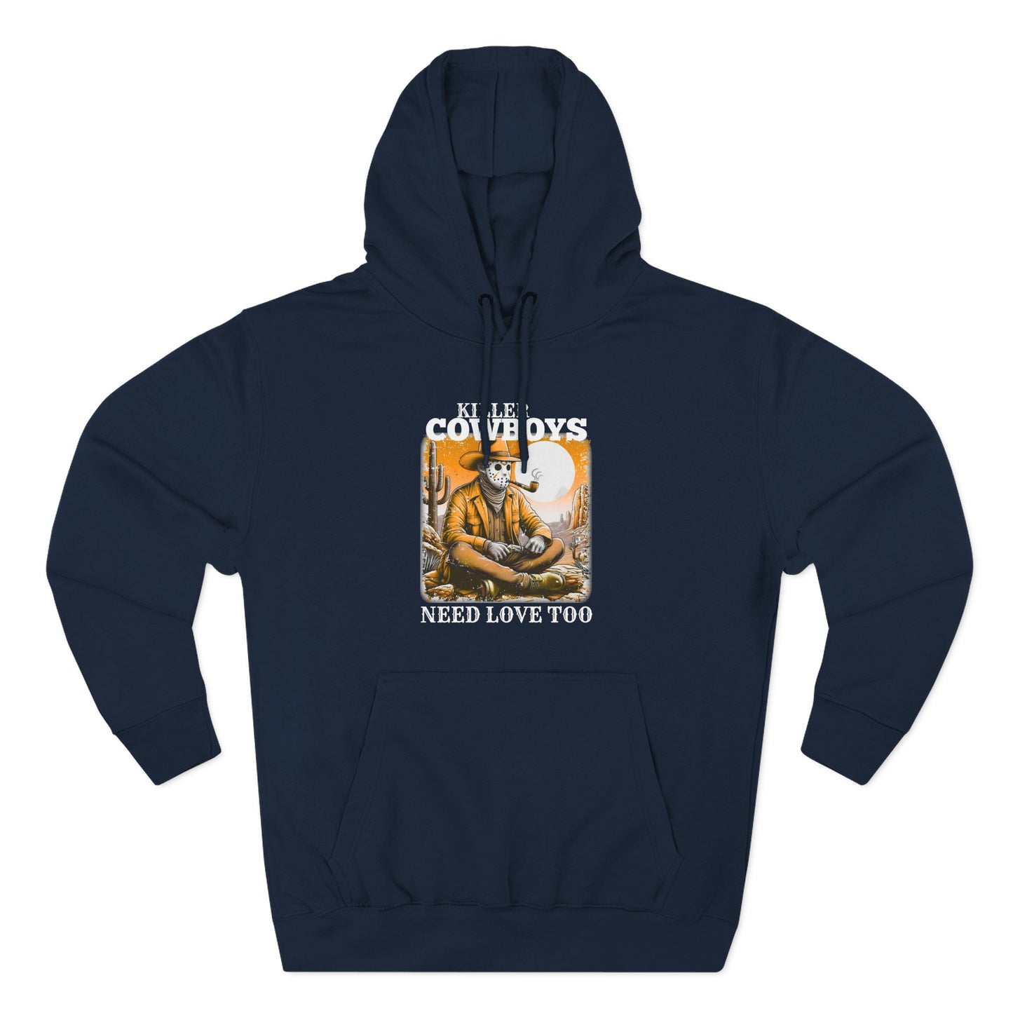 Three-Panel Fleece Hoodie-Front & Back Images