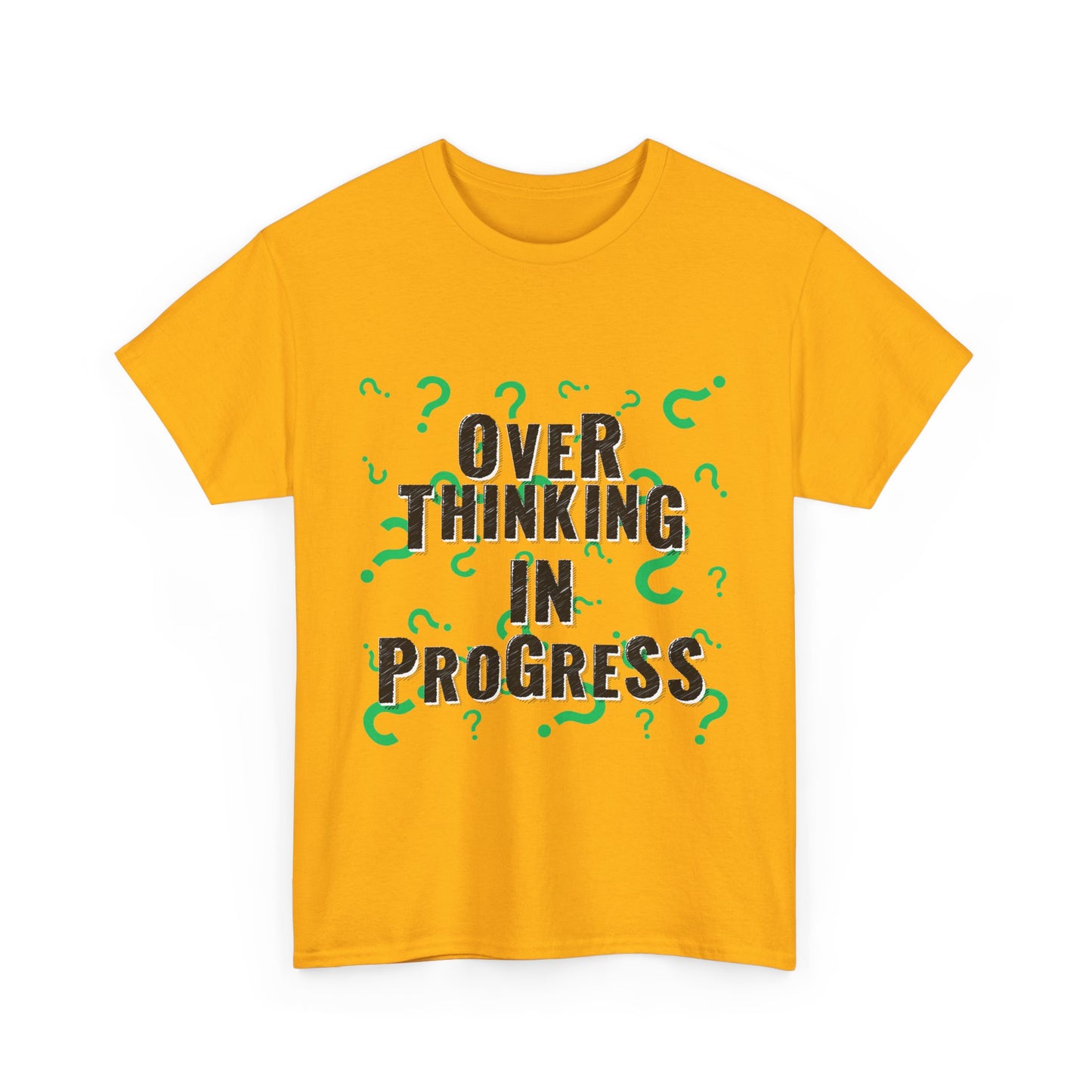Overthinking in Progress Unisex Heavy Cotton Tee, Fun Graphic T-Shirt, Casual Wear, Gift for Thinkers, Relaxed Fit Tee