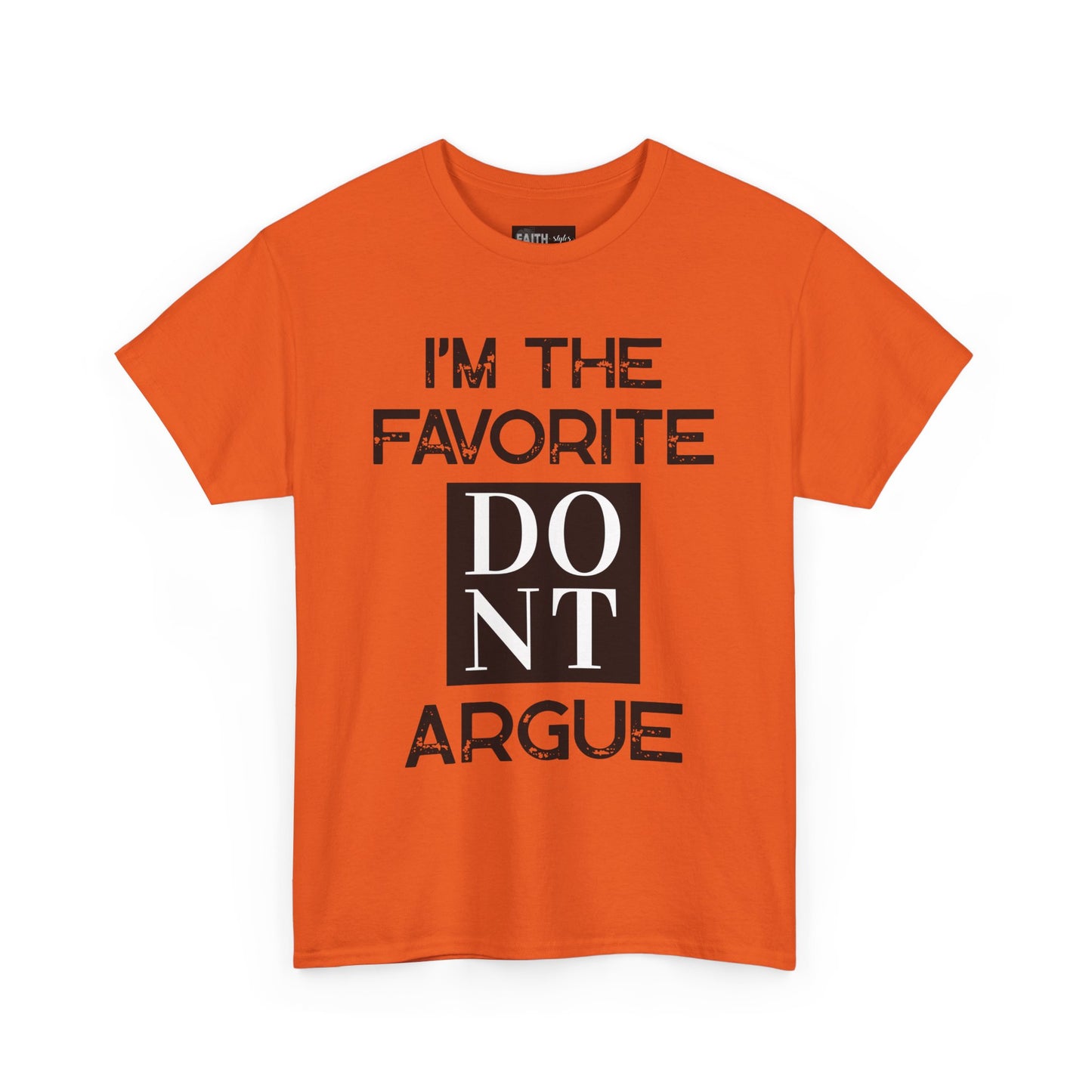 I'm the Favorite Unisex Heavy Cotton Tee, Funny Tee Shirt for Friends, Family Gift, Humor Top, Casual Wear, Birthday Gift, Everyday Comfort