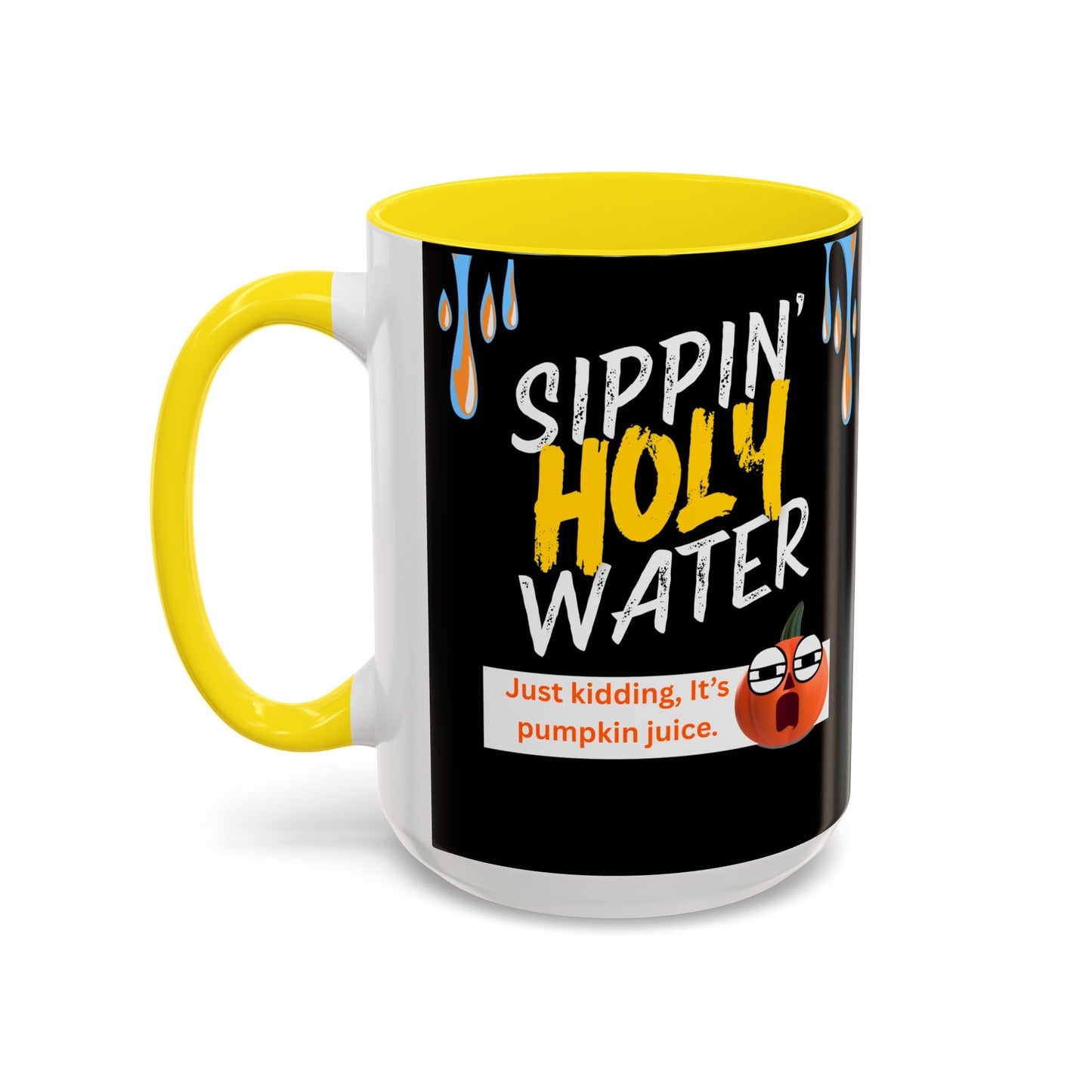 Sippin' Holy Water Coffee Mug, Funny Pumpkin Juice Mug, Halloween Coffee Cup, Unique Gift for Fall, Cute Office Mug, Quirky Kitchenware