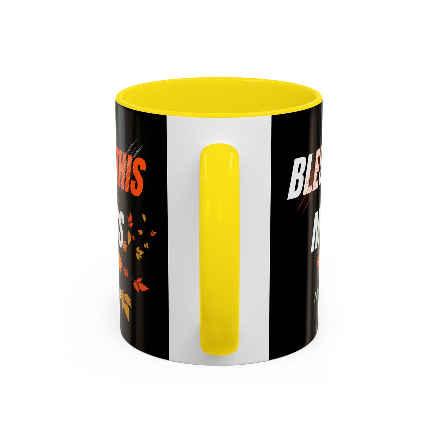 Bless This Mess Coffee Mug, Autumn Mug, Funny Mug Gift, Black Ceramic Mug, Fall Coffee Cup