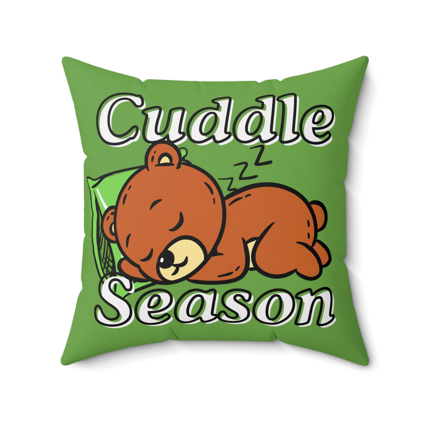 Cuddle Season Pillow - Cozy Home Decor, Great for Fall and Winter, Gift for Bear Lovers, Kids Room, Relaxation