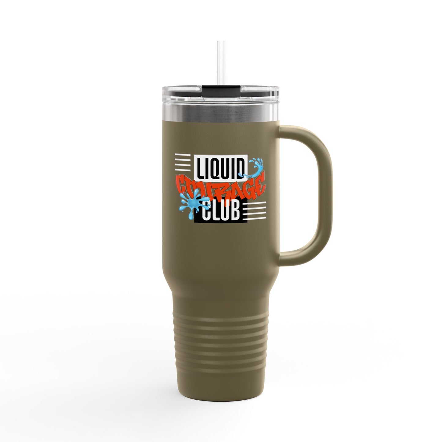 Liquid Courage Insulated Travel Mug | 40oz Travel Cup, Unique Camping Gift, Motivational Coffee Cup, Adventure Drinkware, Outdoor Mug