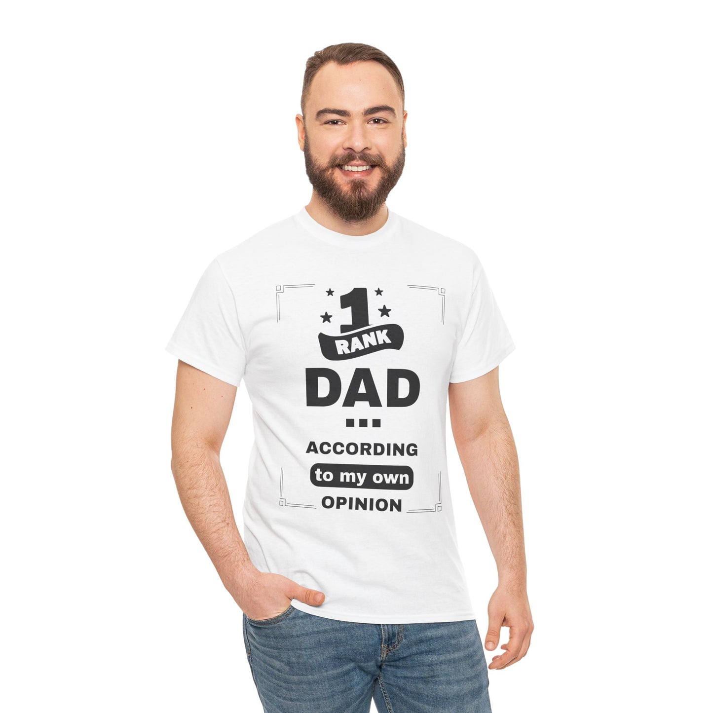 #1 Dad Unisex Heavy Cotton Tee - Perfect Gift for Father's Day, Birthday, or Family Celebrations, Casual Wear, Statement T-Shirt