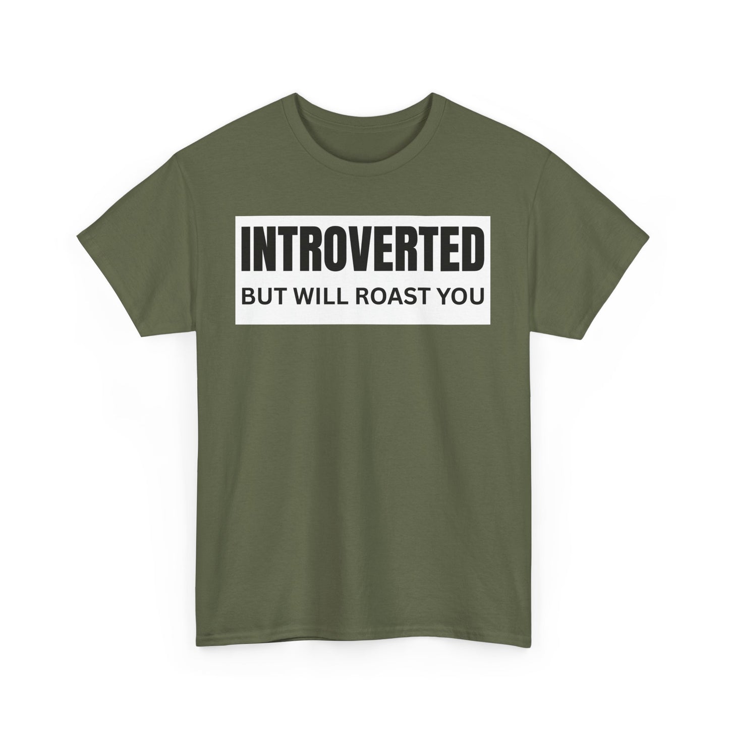 Introverted Roast Tee, Funny Graphic T-Shirt, Male Cotton Tee, Gift for Introverts, Casual Wear
