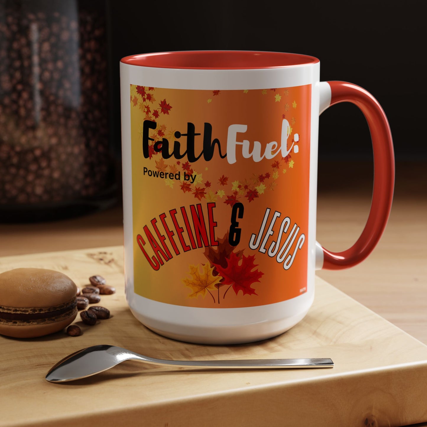 FaithStyles FaithFuel Caffeine & Jesus Mug - Fall Coffee Cup, Inspirational Gift, Autumn Decor, Home Office Supplies, Religious Mug