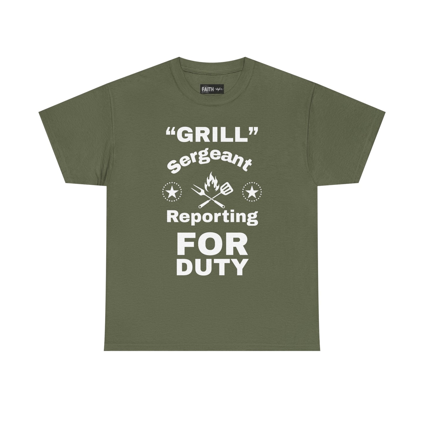 Grill Sergeant Tee - Perfect for BBQs, Father's Day Gift, Unisex Cotton T-Shirt, Outdoor Parties, Cooking Enthusiasts