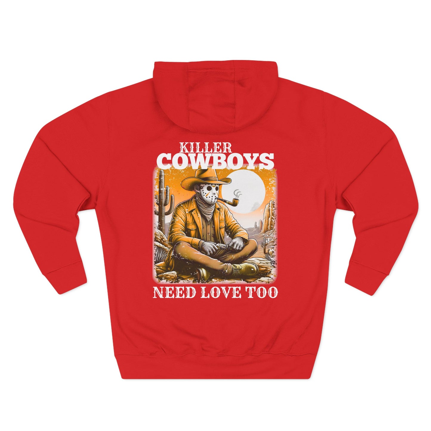 Three-Panel Fleece Hoodie-Front & Back Images