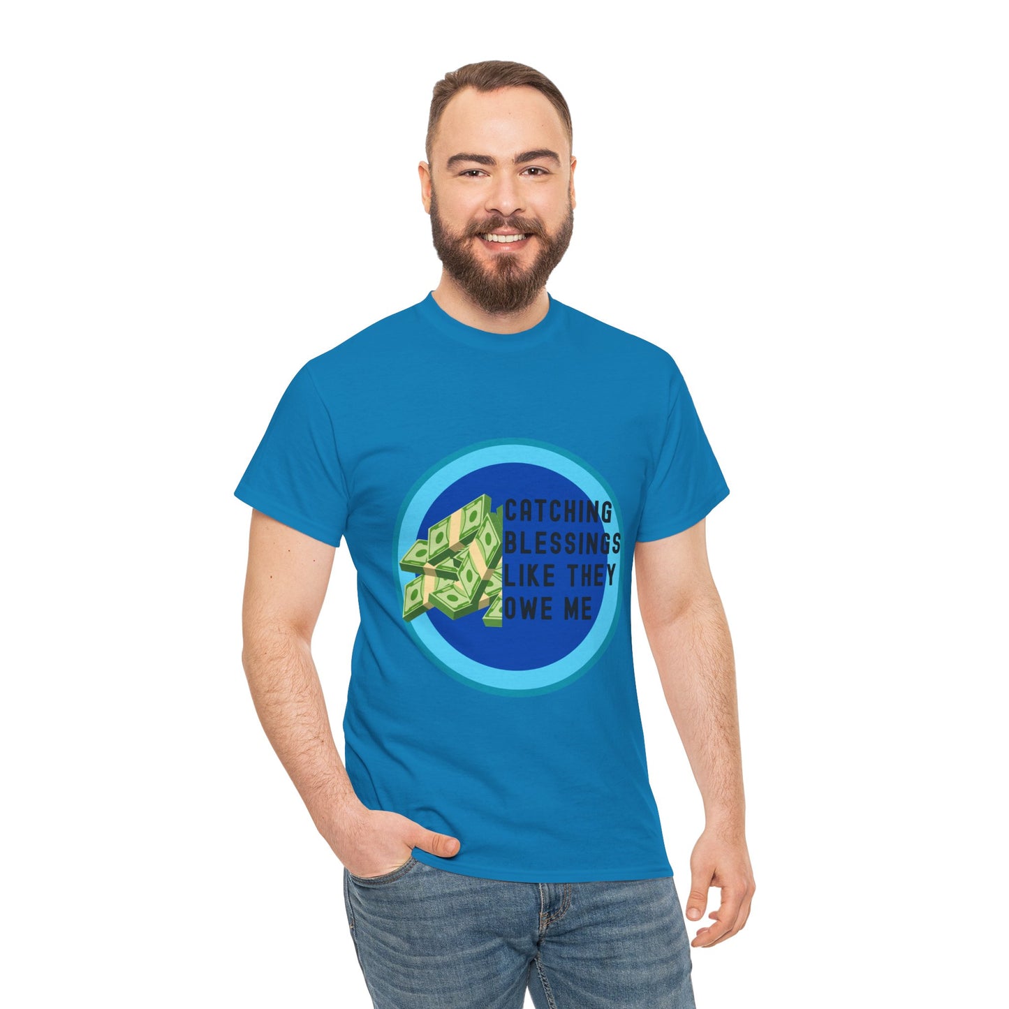 Catching Blessings Unisex Heavy Cotton Tee - Motivational Graphic T-Shirt