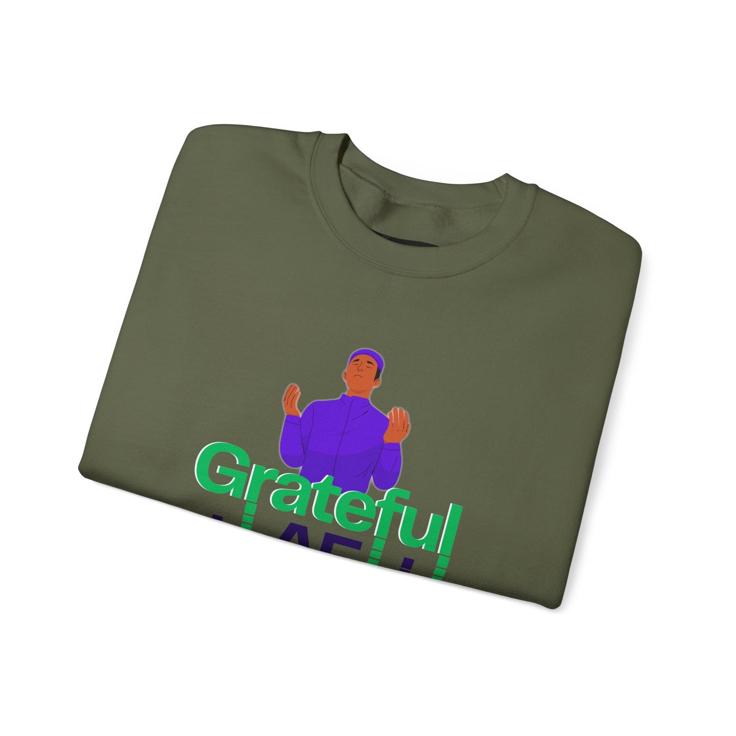 Male Grateful AF Unisex Crewneck Sweatshirt | Cozy Gift for Friends, Thanksgiving Apparel, Everyday Comfort, Gratitude Expression