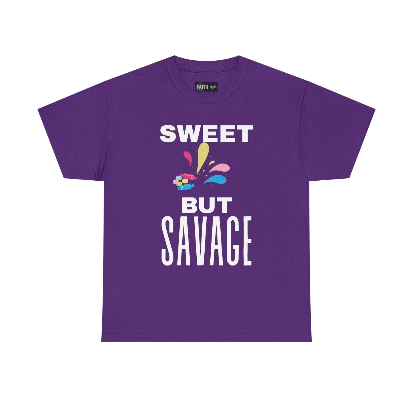 Sweet but Savage Grandma Cotton Tee | Fun Gift for Trendsetters, Everyday Wear, Birthday Party, and Casual Outings