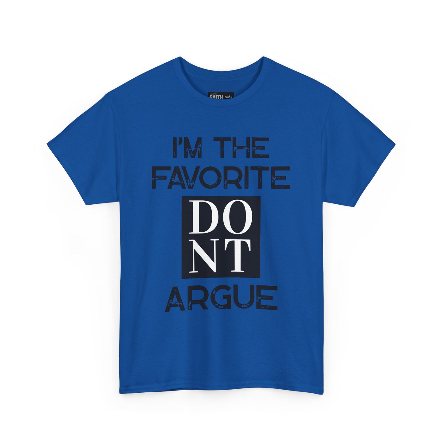 I'm the Favorite Unisex Heavy Cotton Tee, Funny Tee Shirt for Friends, Family Gift, Humor Top, Casual Wear, Birthday Gift, Everyday Comfort