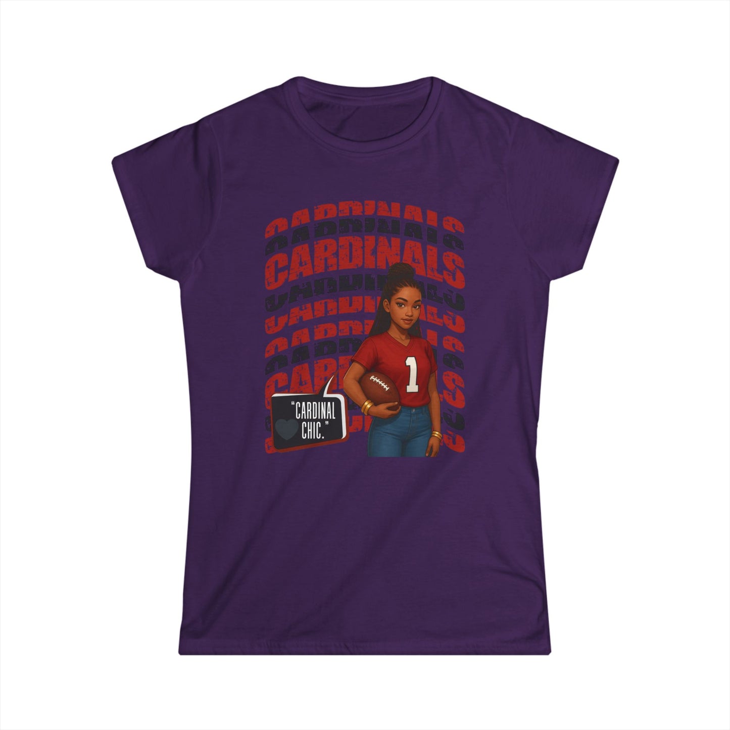 Cardinals Women's Softstyle Tee - Cheerful Sportswear, Gift for Fans, Casual Outfit for Game Days, Birthday, Football Game, Team Spirit