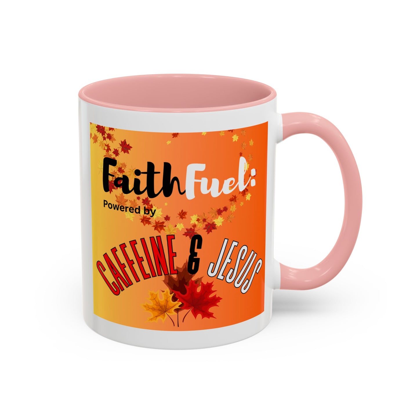 FaithFuel Caffeine & Jesus Mug - Fall Coffee Cup, Inspirational Gift, Autumn Decor, Home Office Supplies, Religious Mug