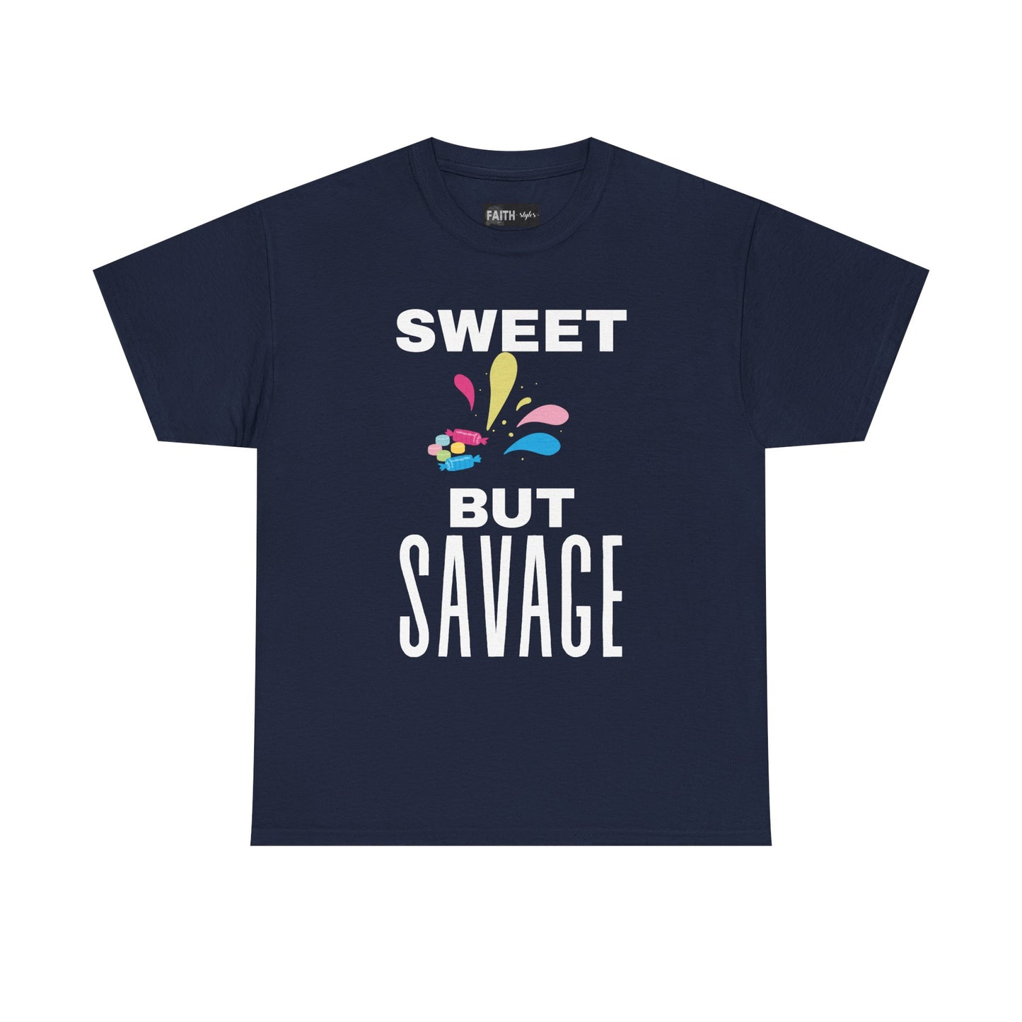 Sweet but Savage Grandma Cotton Tee | Fun Gift for Trendsetters, Everyday Wear, Birthday Party, and Casual Outings