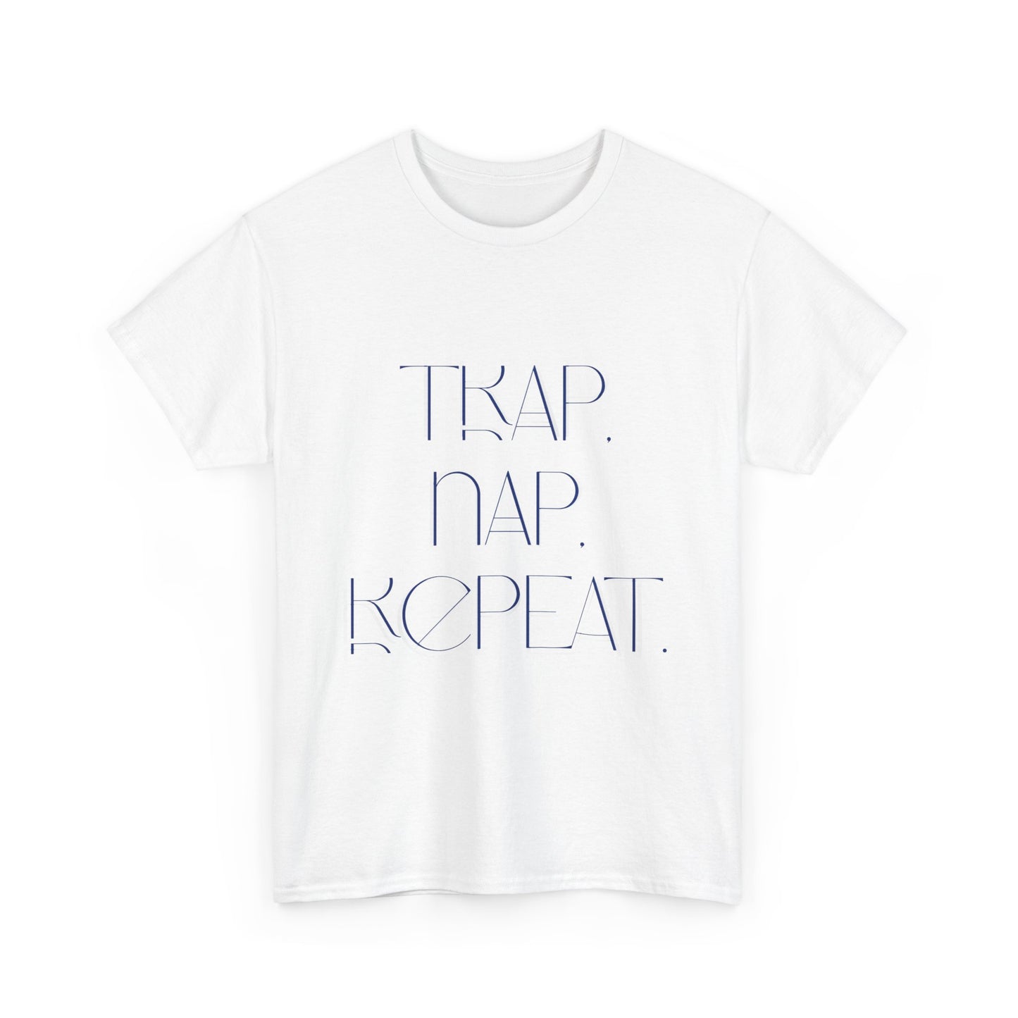 Unisex Heavy Cotton Tee - 'Trap. Nap. Repeat.' Motivational Shirt for Relaxation and Leisure
