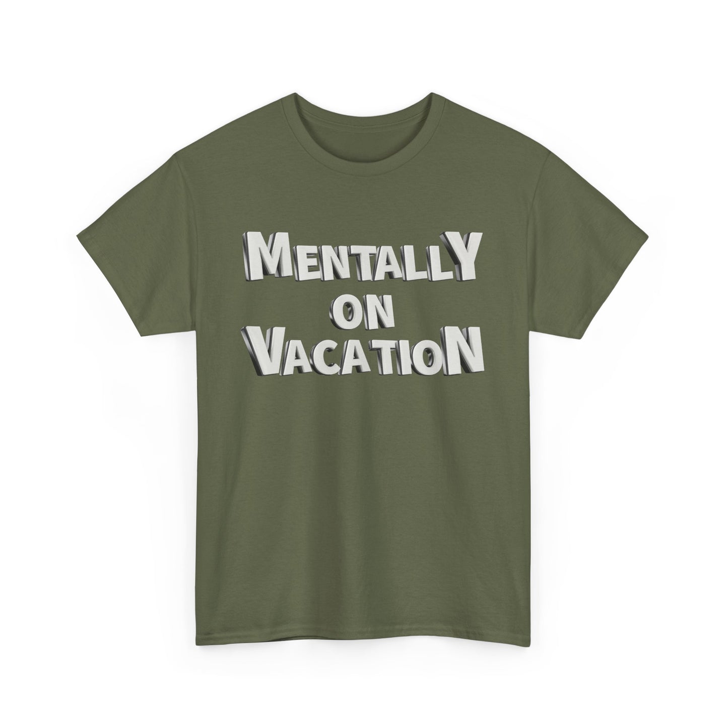 Mentally on Vacation Tee, Relaxed Fit Cotton Shirt, Summer Vibes Tee, Vacation Inspired Top, Gift for Travel Lovers, Casual Wear
