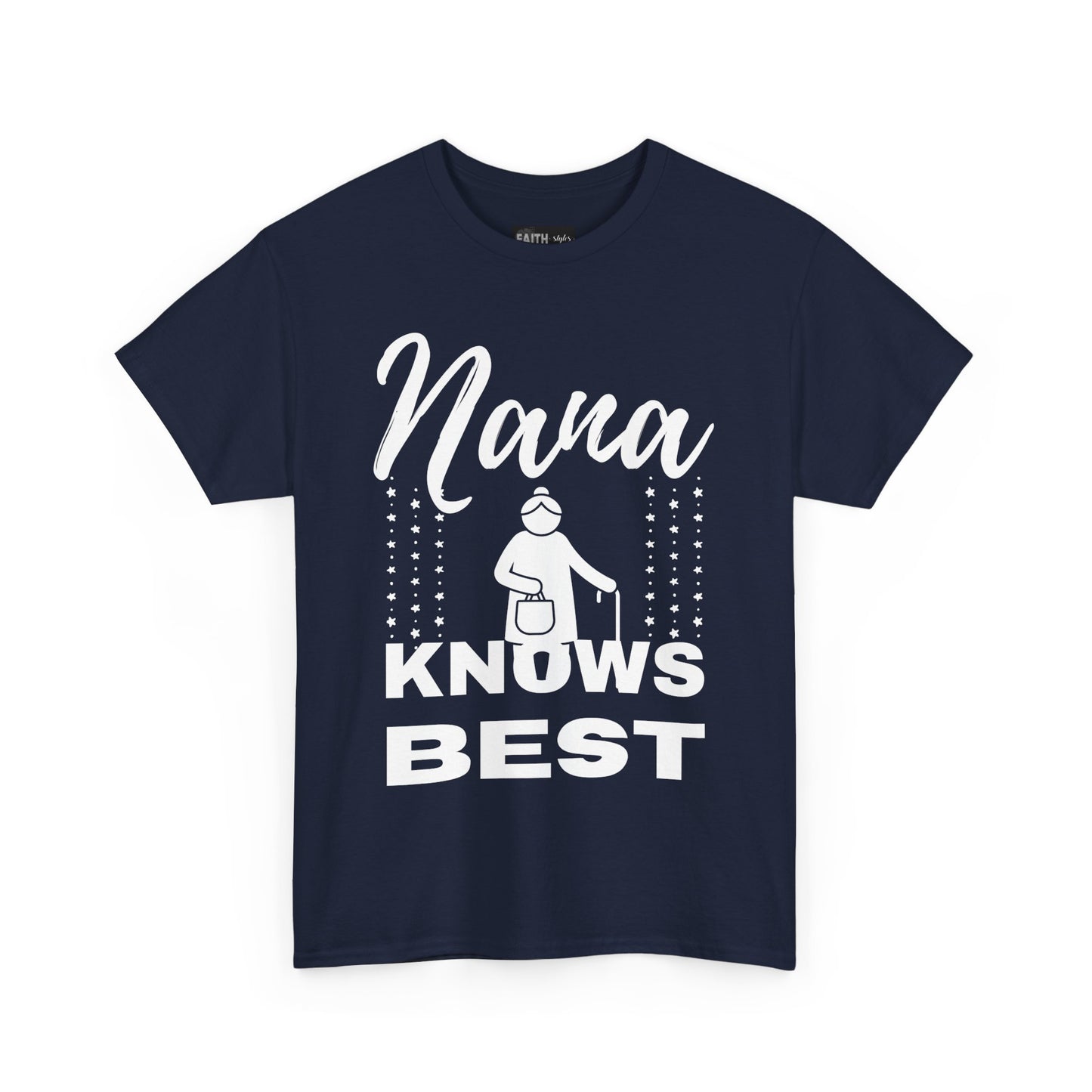 Unisex Heavy Cotton Tee - Nana Knows Best, Gift for Grandma, Family Reunion, Mother's Day, Casual Everyday Wear