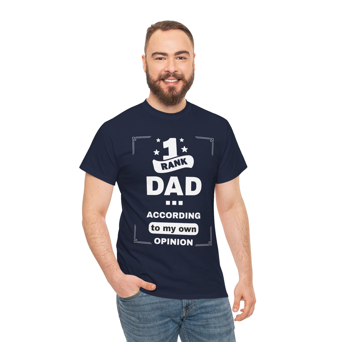 #1 Dad Unisex Heavy Cotton Tee - Perfect Gift for Father's Day, Birthday, or Family Celebrations, Casual Wear, Statement T-Shirt