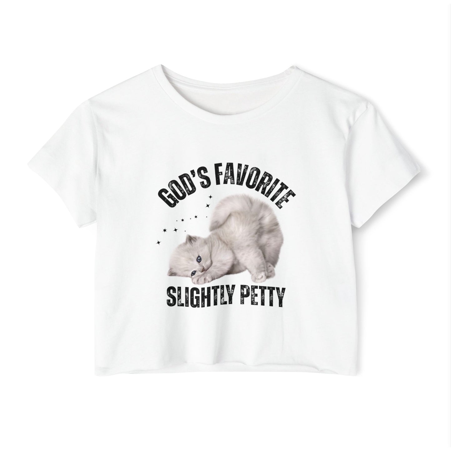 God's Favorite Slightly Petty Women's Festival Crop Top, Cute Summer Shirt, Fun Graphic Tee, Festival Outfit, Trendy Streetwear