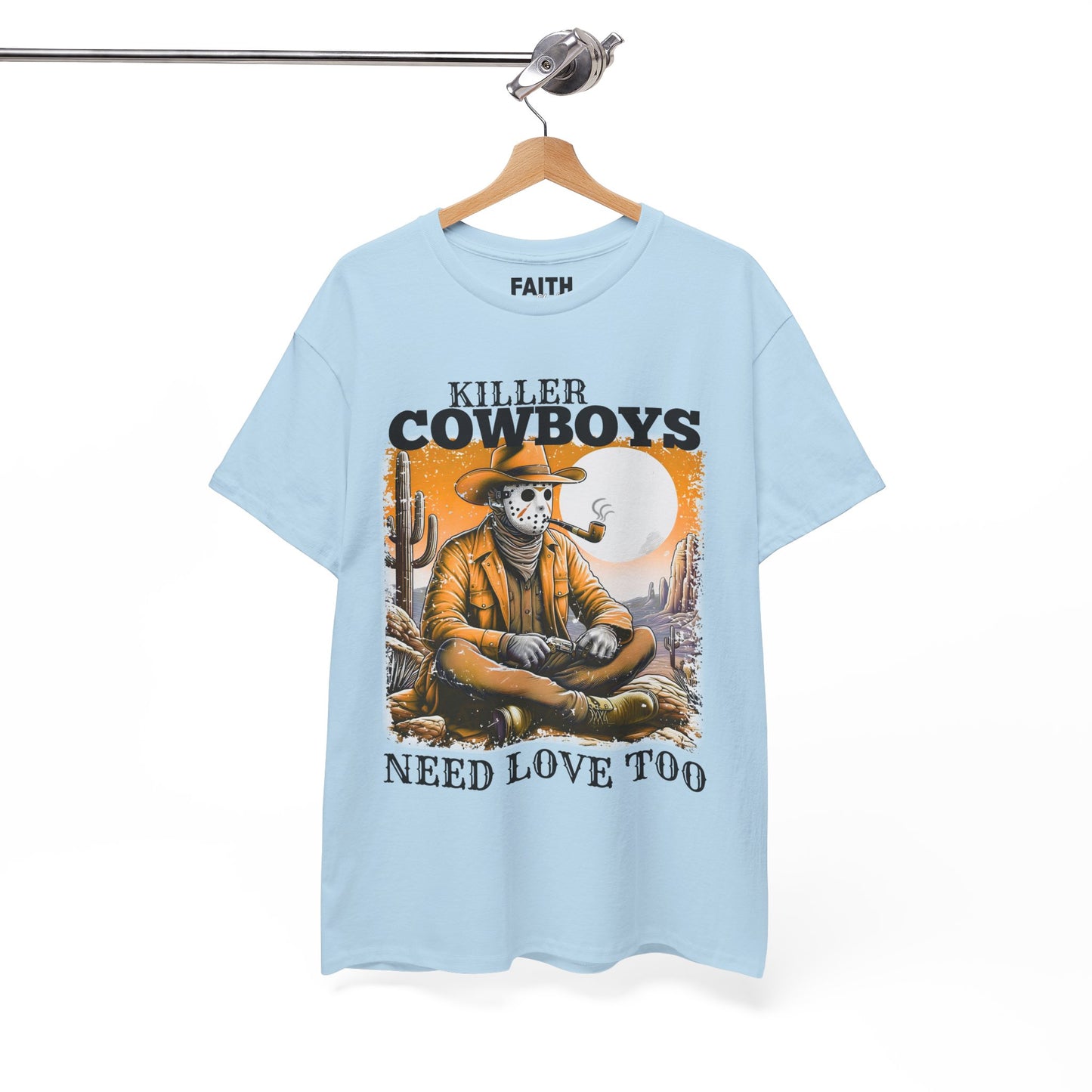 Killer Cowboys Graphic Tee, Unisex Heavy Cotton T-Shirt for Casual Wear, Cowboy Lover Gift, Western Occasion Apparel
