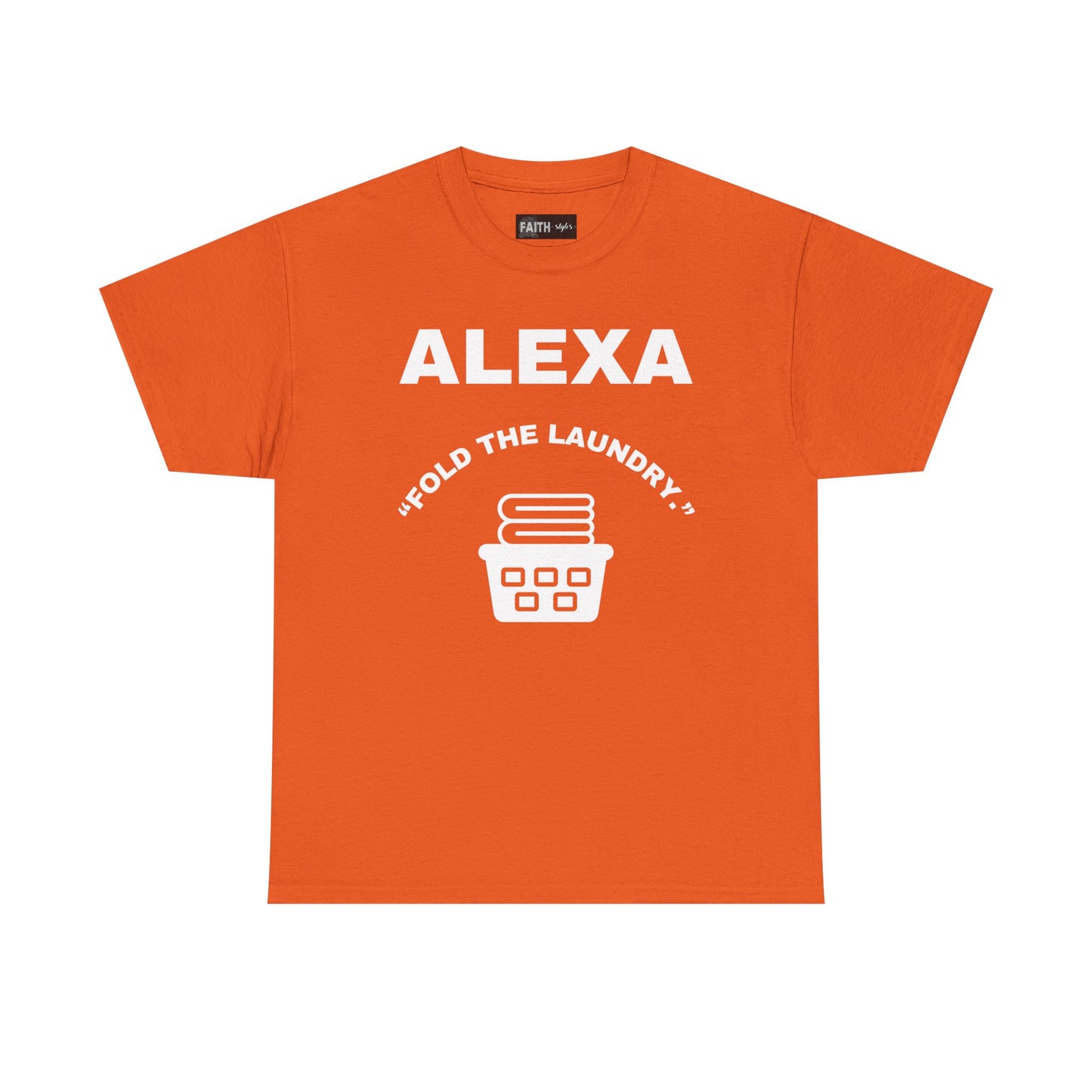 Funny Laundry T-Shirt, Humor Tee, Gift for Mom, Funny Housework Shirt, Unisex Cotton Tee, Alexa Joke Shirt