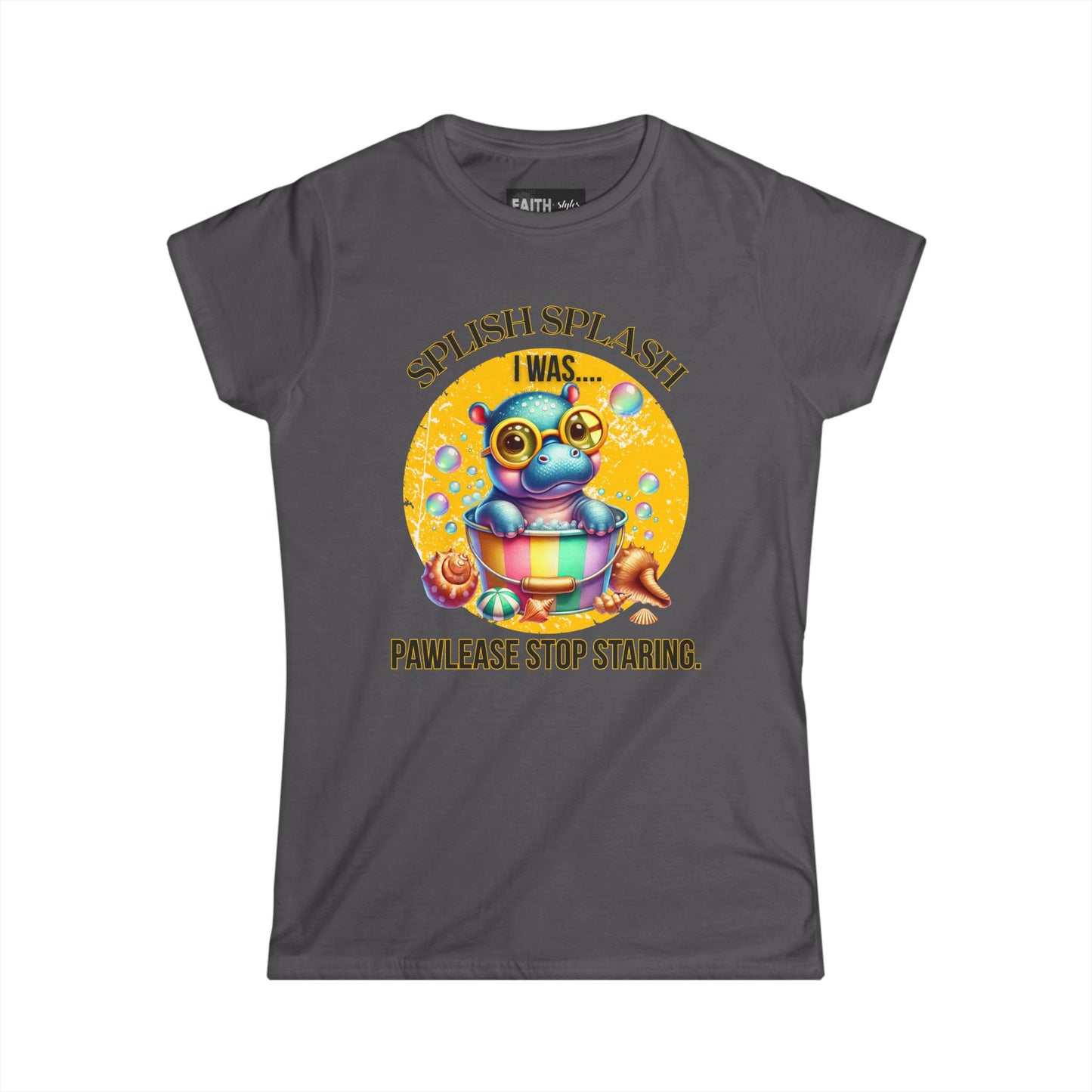 Playful Frog Tee - "SPLISH SPLASH I WAS... PAWLEASE STOP STARING" - Fun Graphic Shirt, Gift for Frog Lovers, Cute Casual Wear