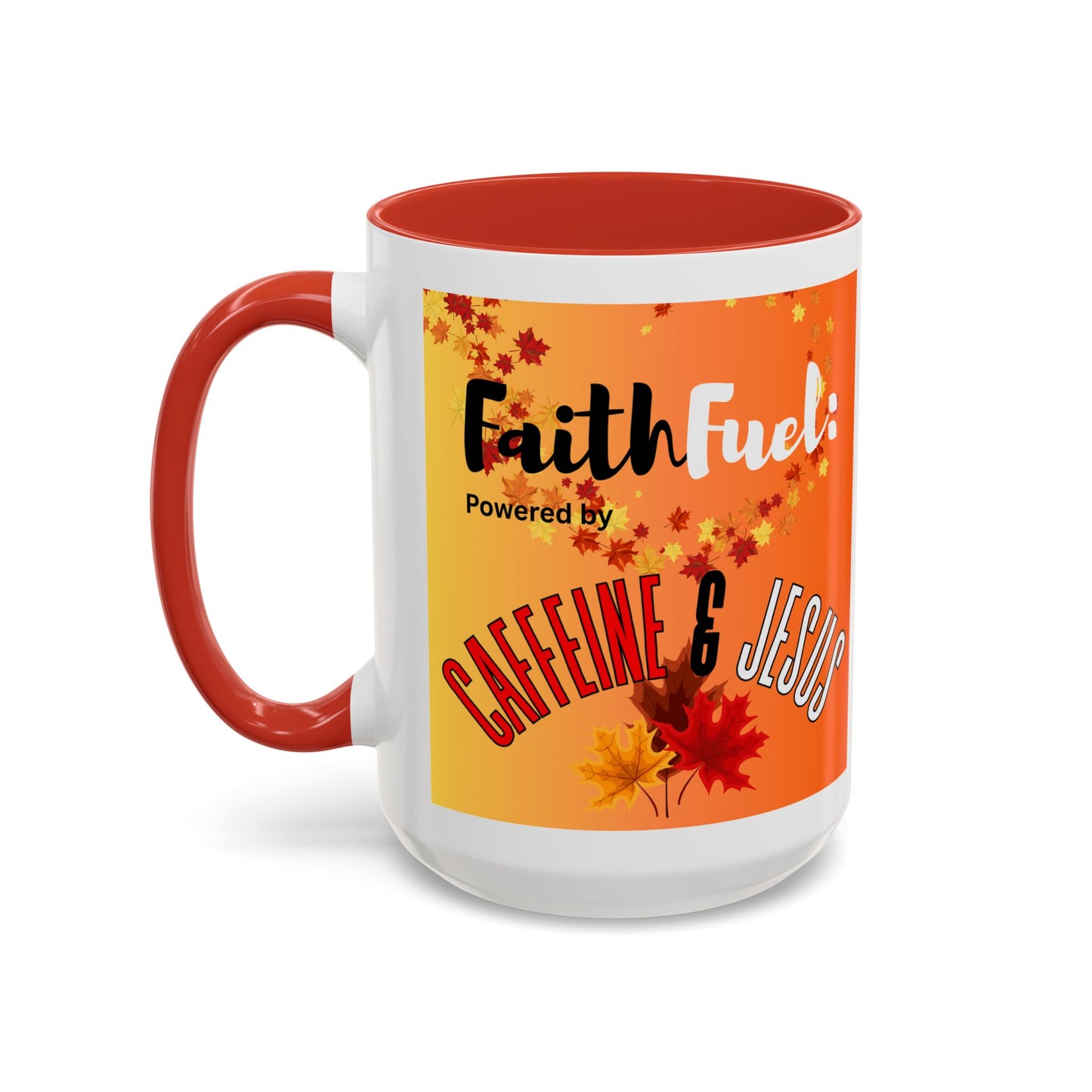 FaithFuel Caffeine & Jesus Mug - Fall Coffee Cup, Inspirational Gift, Autumn Decor, Home Office Supplies, Religious Mug