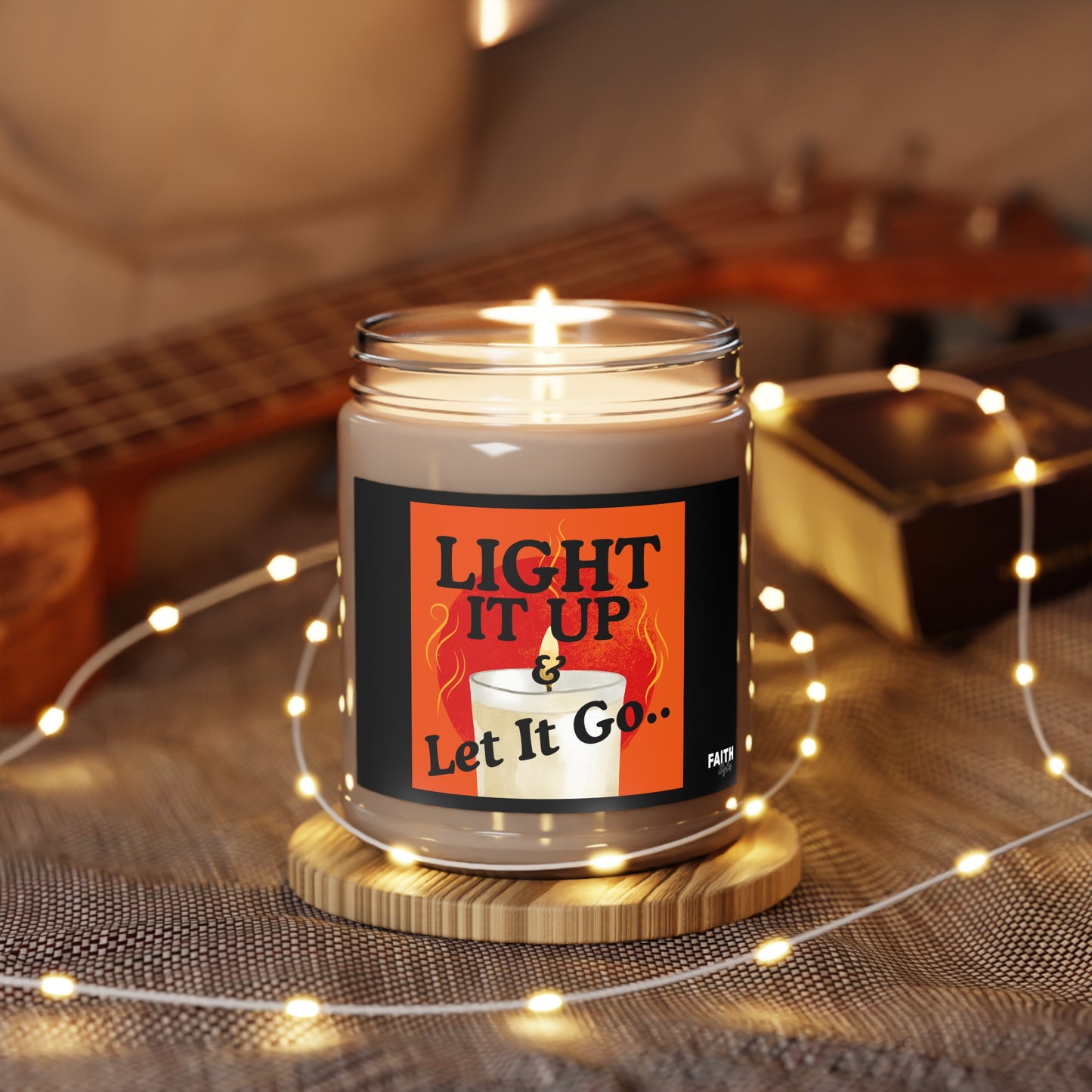FaithStyles Light It Up & Let It Go Scented Soy Candle, - Relaxation Gift, Home Fragrance, Aromatherapy, Self-Care, Mindfulness Decor