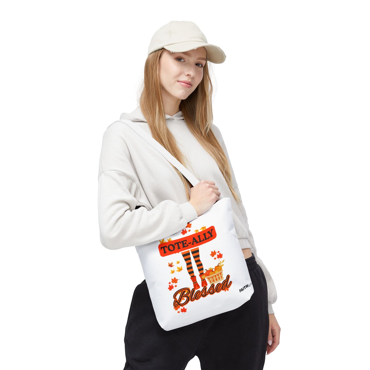 FaithStyles Blessed Holiday Tote Bag, Autumn Tote, Fall Accessories, Gift for Her, Seasonal Shopping Bag, Cute Grocery Bag