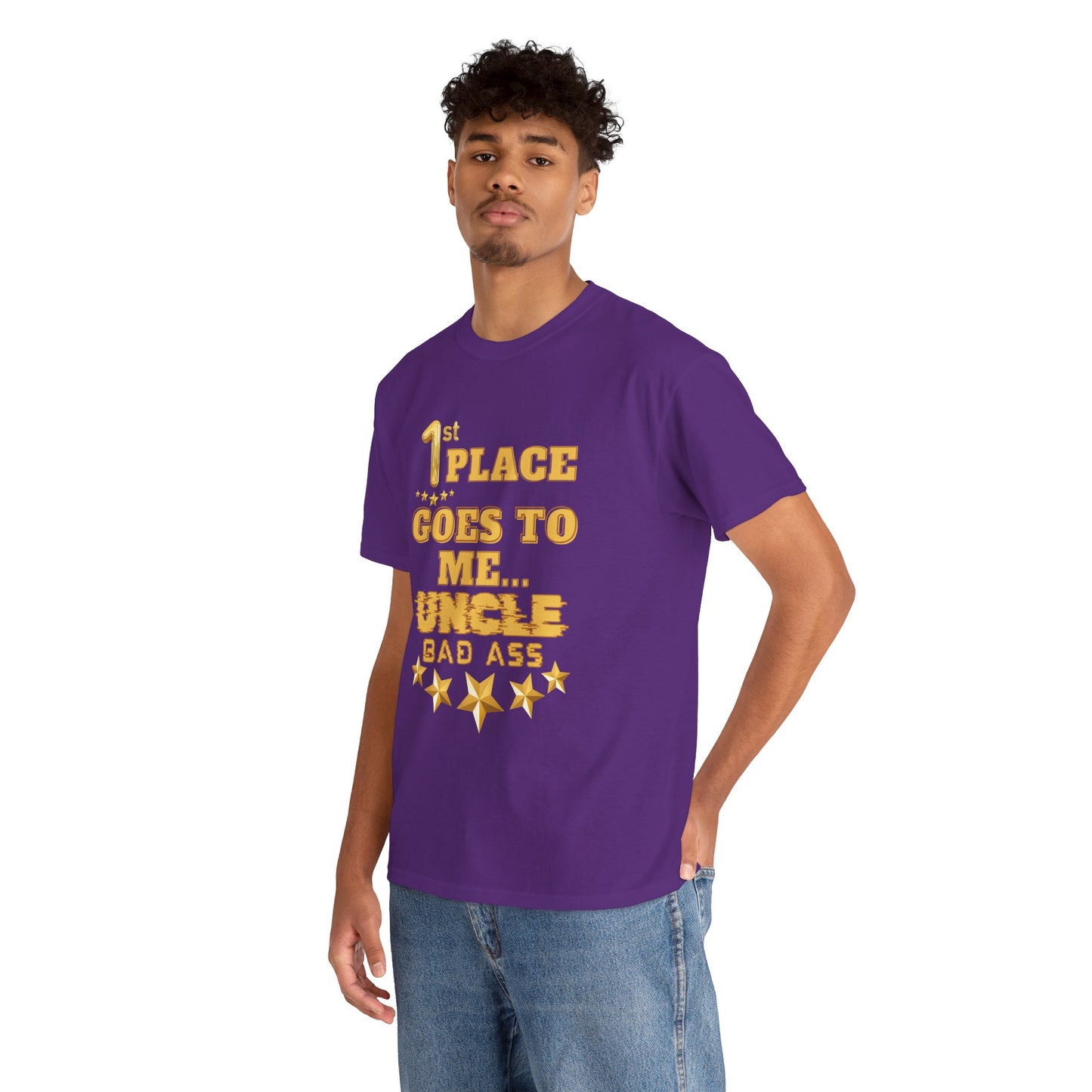 1st Place Uncle Badass Tee | Funny Gift for Uncle, Unisex Cotton Shirt, Family Reunion, Birthday Celebration, Casual Wear