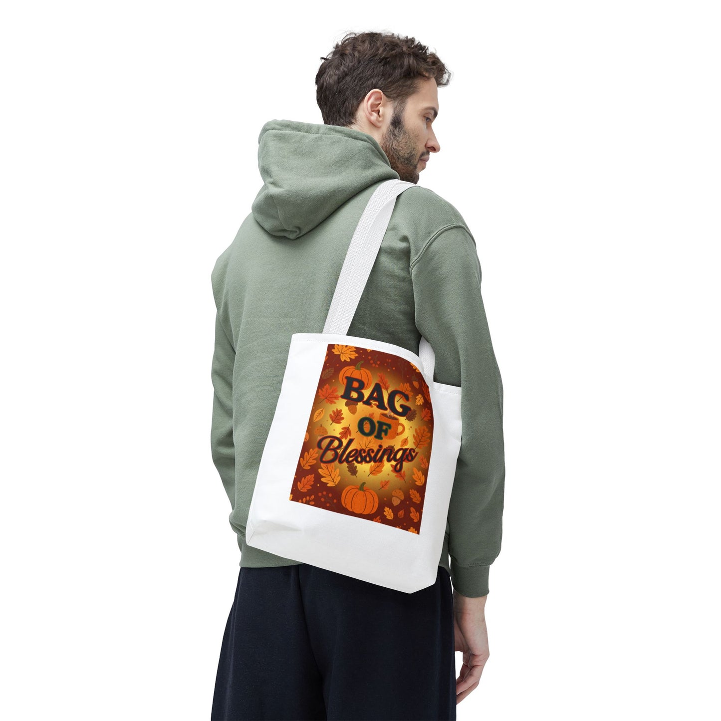 Autumn Blessings Tote Bag, Fall Tote for Shopping, Thanksgiving Gift Bag, Seasonal Carrier, Eco-Friendly Reusable Tote