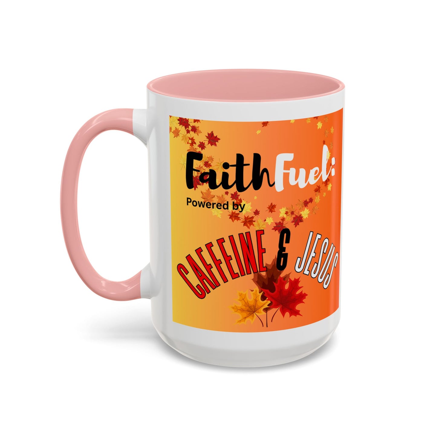 FaithFuel Caffeine & Jesus Mug - Fall Coffee Cup, Inspirational Gift, Autumn Decor, Home Office Supplies, Religious Mug