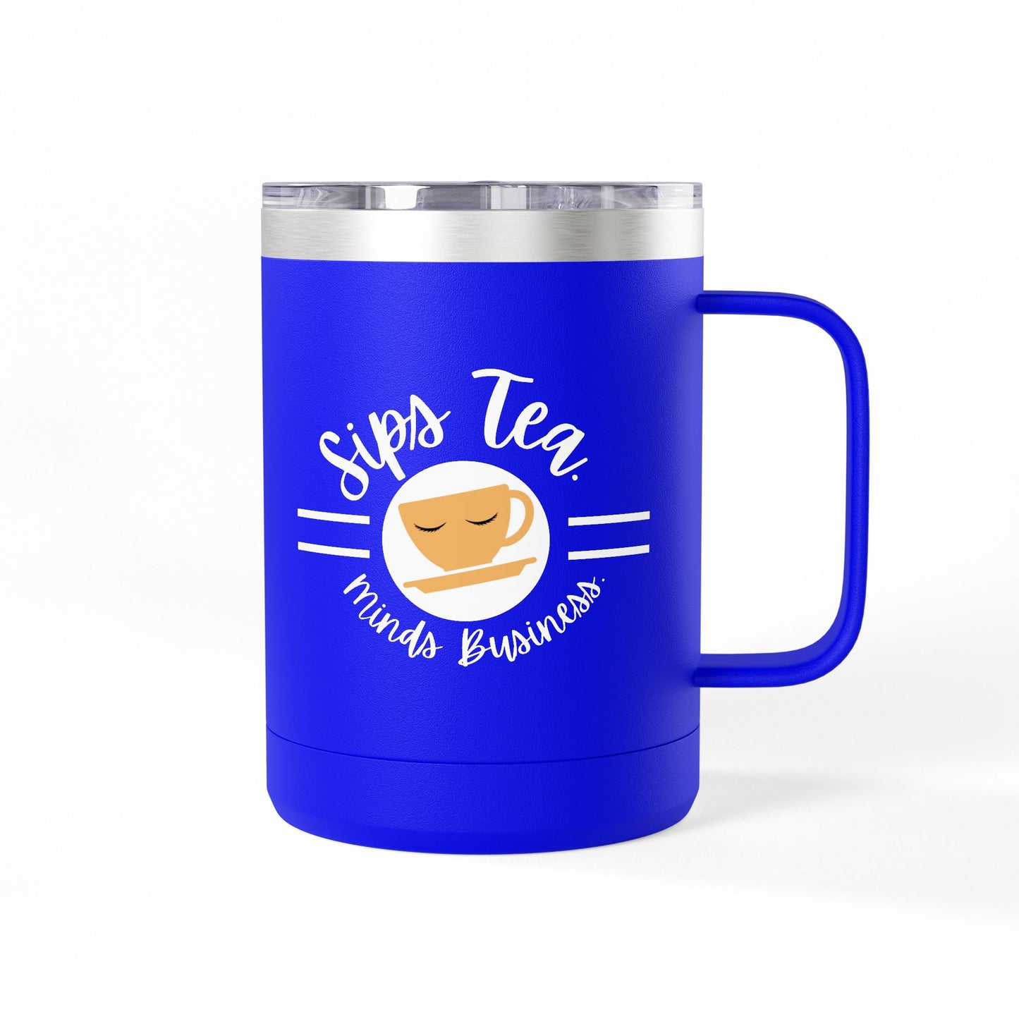 Coffee Lover's Tumbler with Sips Tea Design, Insulated Mug for Home, Travel, Gift for Coffee & Tea Lovers, Birthday, Office, Everyday Use