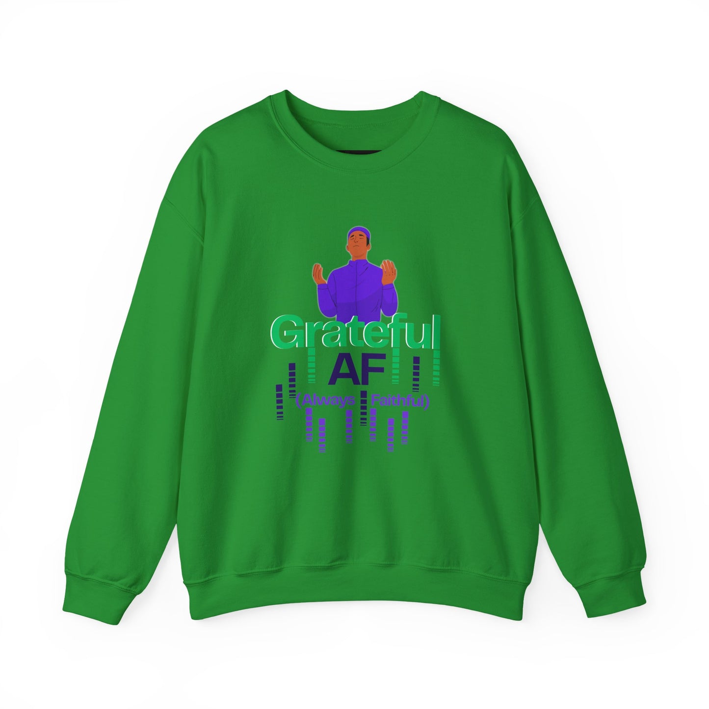Male Grateful AF Unisex Crewneck Sweatshirt | Cozy Gift for Friends, Thanksgiving Apparel, Everyday Comfort, Gratitude Expression