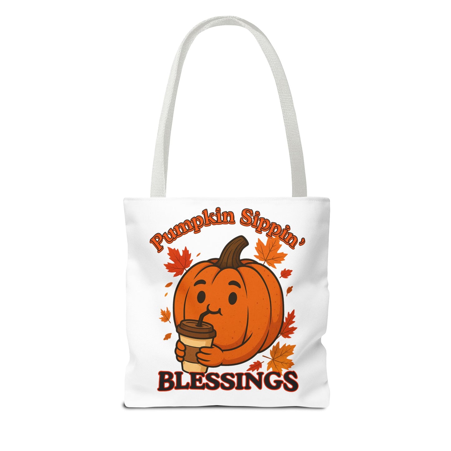 FaithStyles Autumn Pumpkin Blessings Tote Bag | Fall Bag, Cute Tote, Gift for Her, Thanksgiving, Coffee Lovers, Halloween Decor