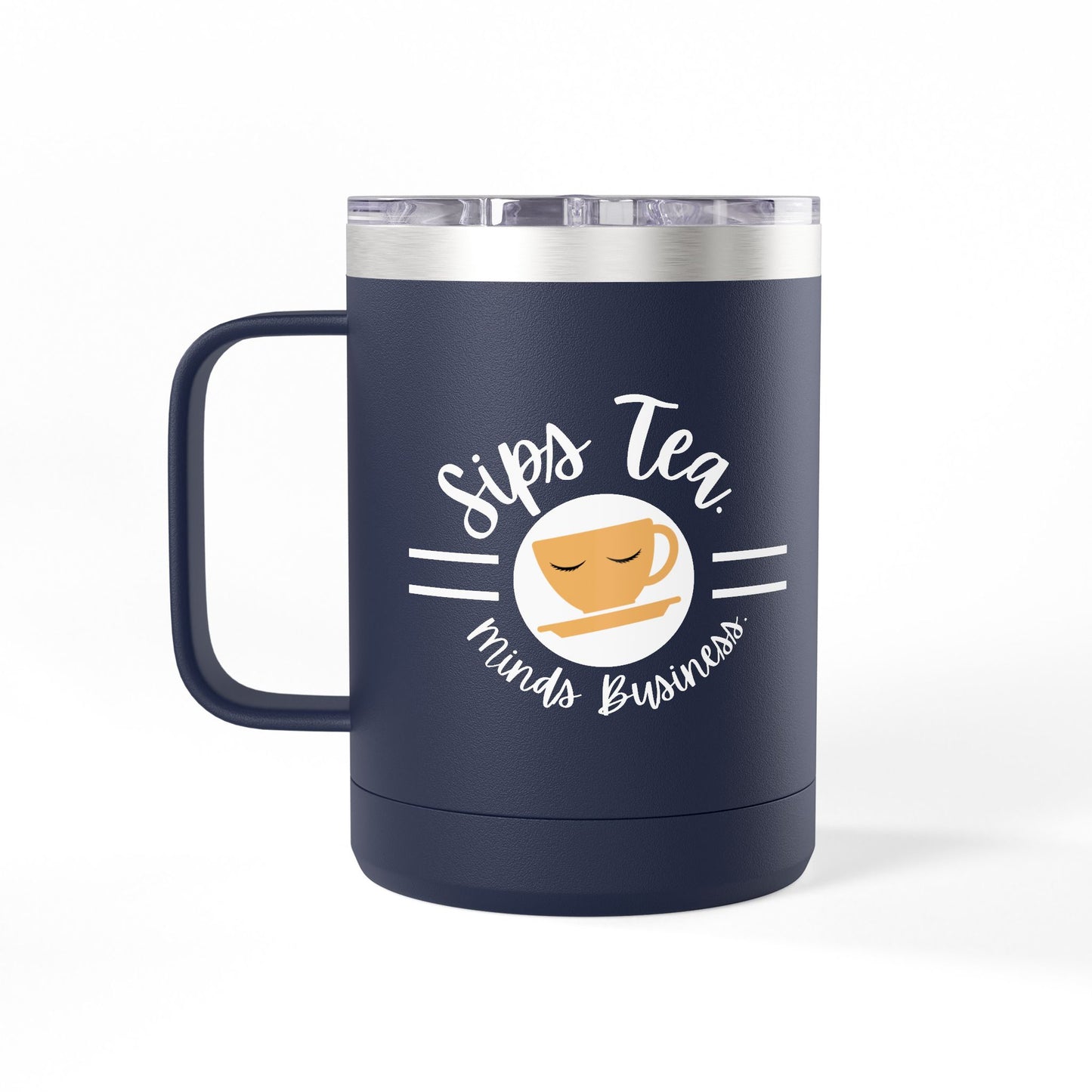 Coffee Lover's Tumbler with Sips Tea Design, Insulated Mug for Home, Travel, Gift for Coffee & Tea Lovers, Birthday, Office, Everyday Use