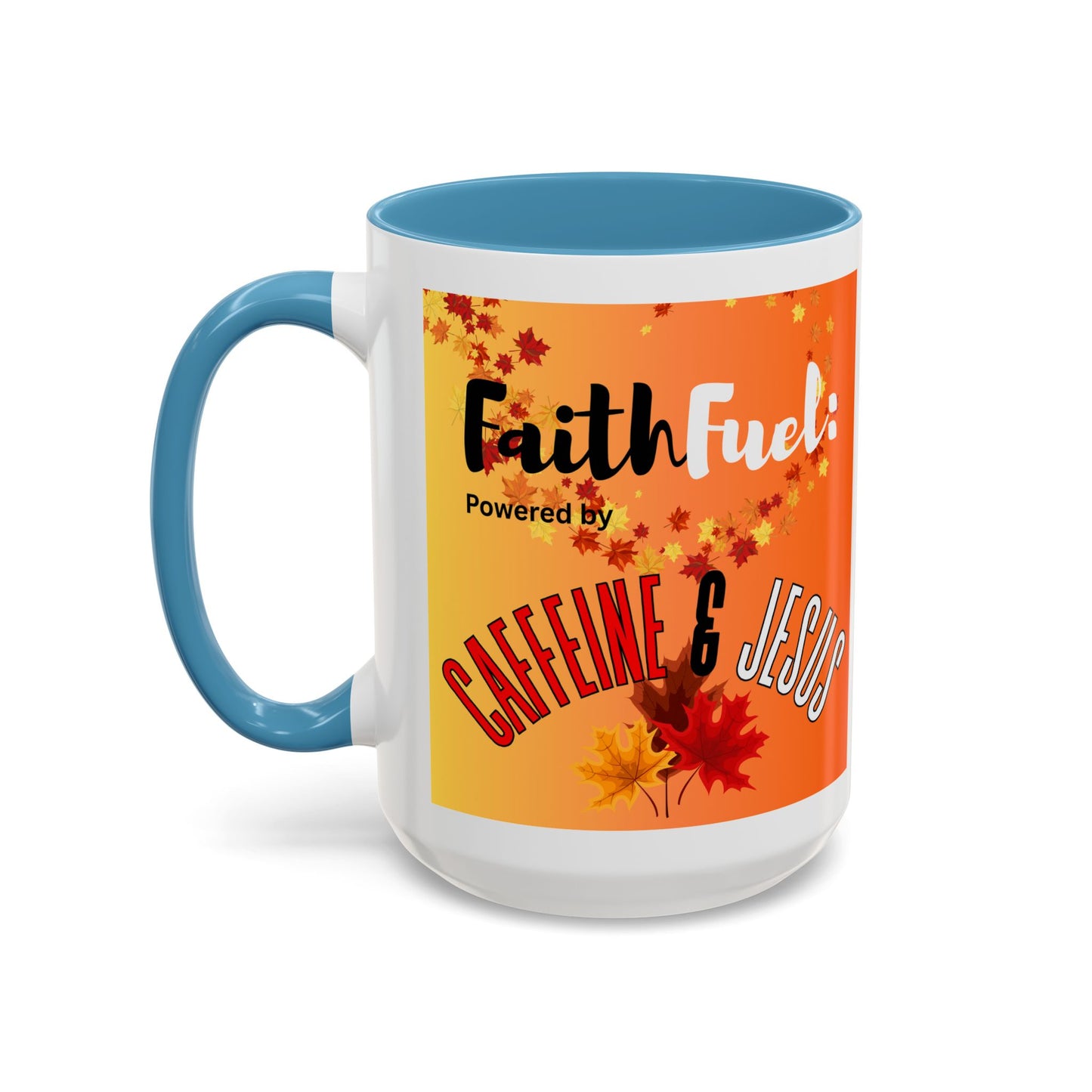 FaithFuel Caffeine & Jesus Mug - Fall Coffee Cup, Inspirational Gift, Autumn Decor, Home Office Supplies, Religious Mug