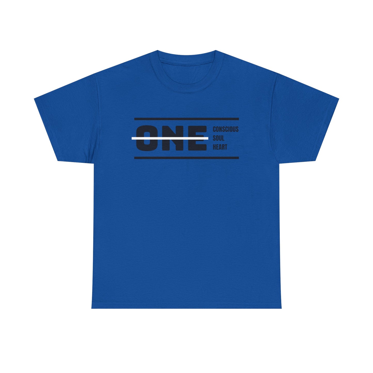 Male's Heavy Cotton Tee - 'ONE' Conscious Soul Heart | Casual Apparel, Gift for Mindfulness, Inspirational Wear, Summer Tee, Everyday Style