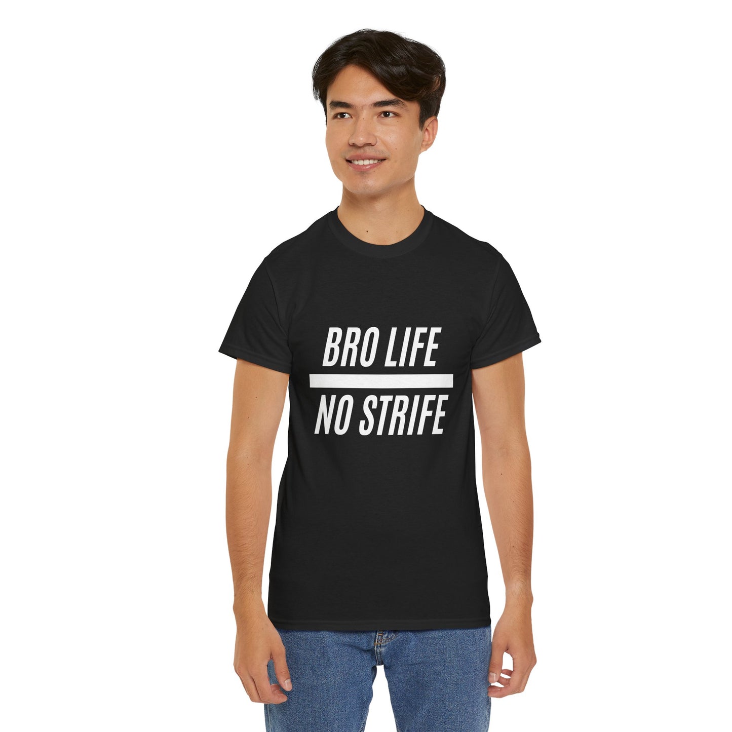 Bro Life Unisex Heavy Cotton Tee, Casual Graphic T-Shirt, Funny Gift for Friends, Everyday Wear, Brotherhood Apparel, Birthday Gift