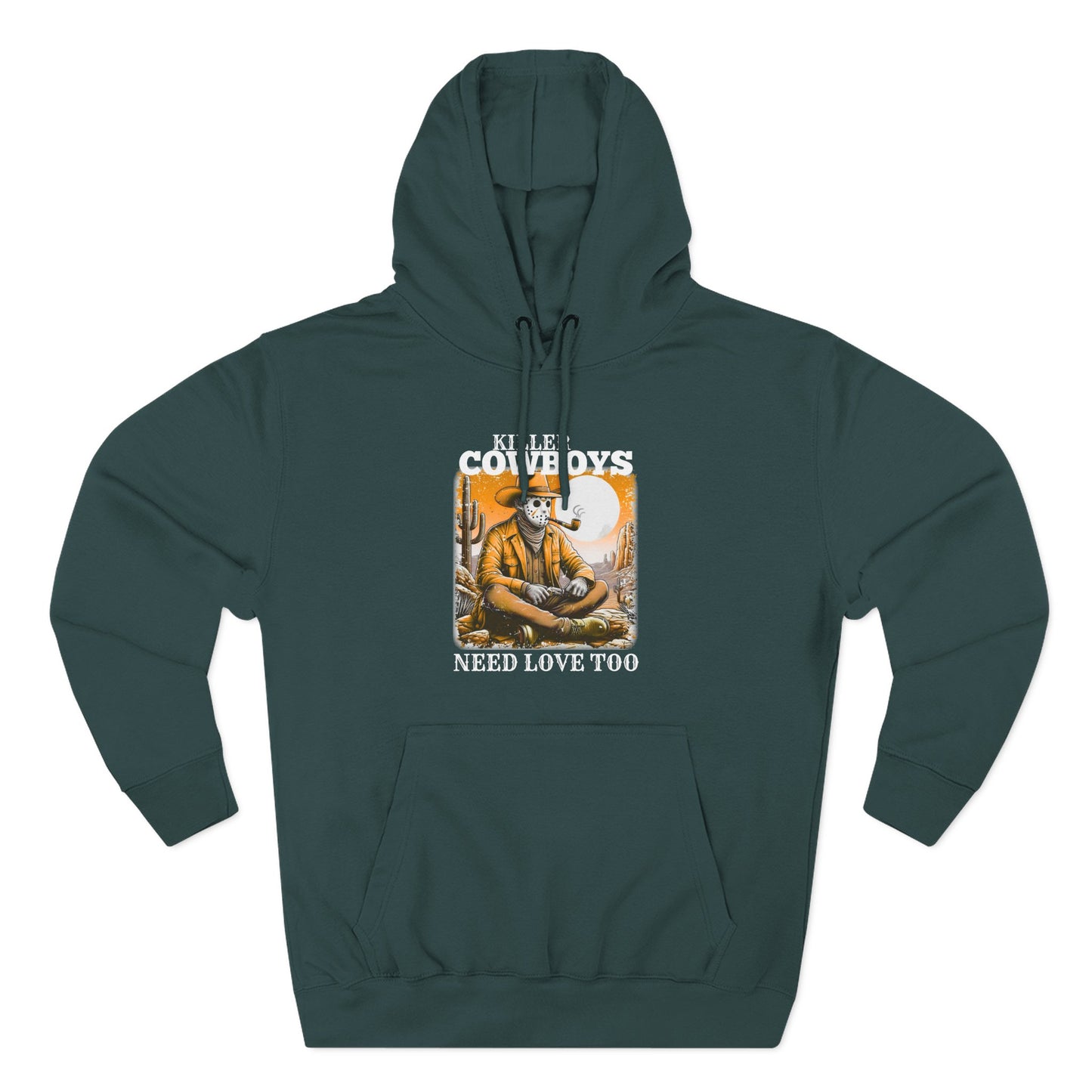 Three-Panel Fleece Hoodie-Front & Back Images