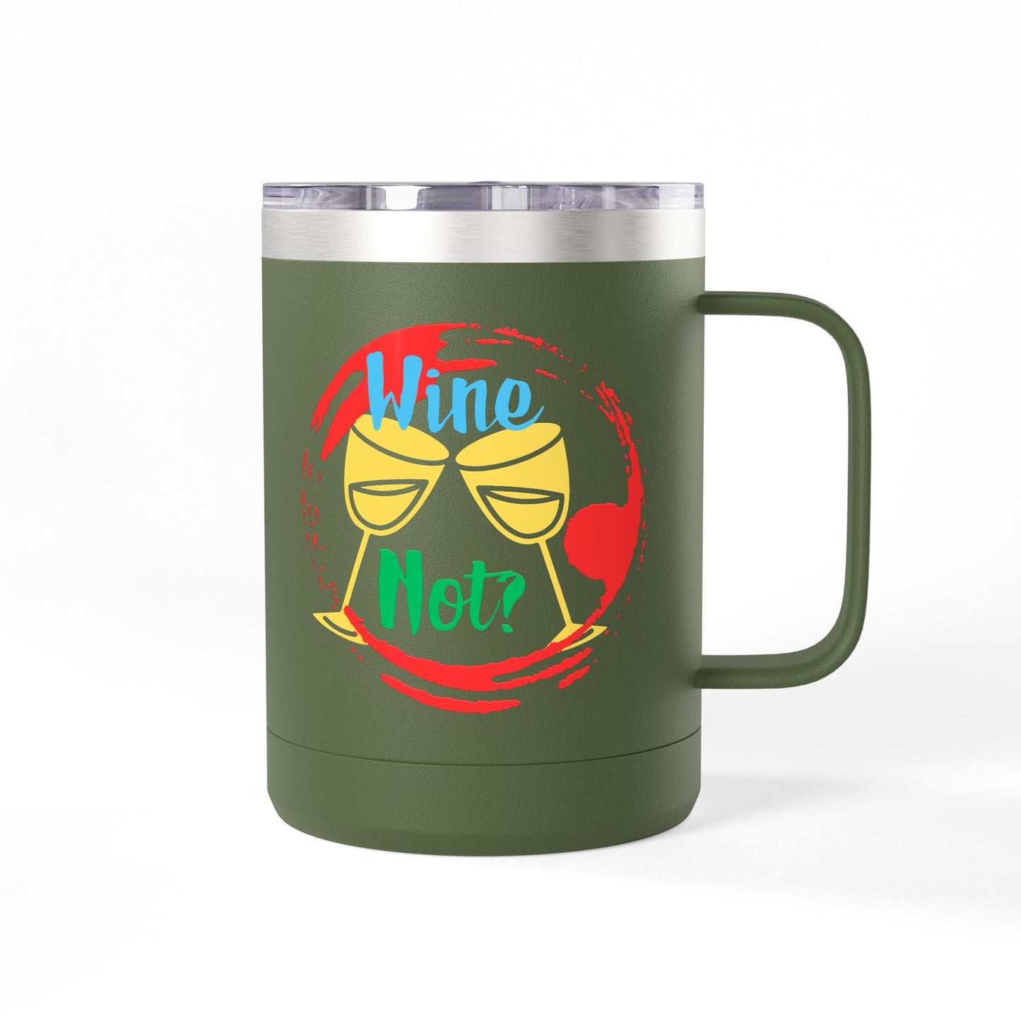 Colorful Wine & Coffee Tumbler – ‘Wine Not?’ Design for Easy Sips and Fun Vibes, Perfect for Gifting, Home, or Parties, 15oz